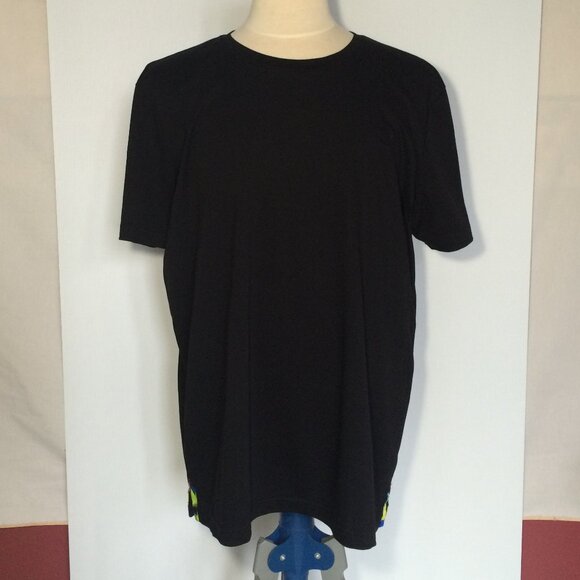 Au Noir Mens Black T-Shirt Sz 7 (3XL) Short Sleeve Mercerised Pima Cotton Logo - Picture 2 of 9